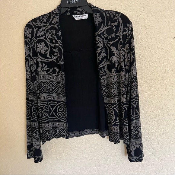 RONNI NICOLE BLAZER JACKET BLACK GRAY PRINT PETITE SIZE MEDIUM LIGHTWEIG… - Picture 6 of 9